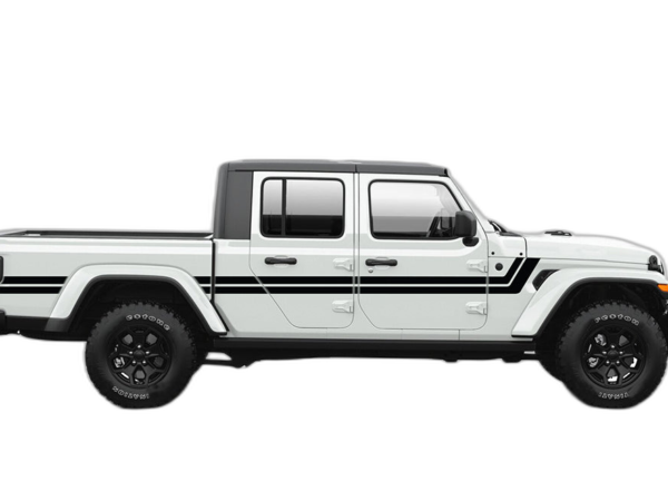 Retro style center double stripes graphics decals compatible with Jeep Gladiator JT
