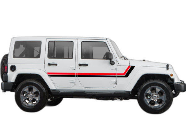 Retro Style Center Double Stripes Graphics for Jeep Wrangler JK