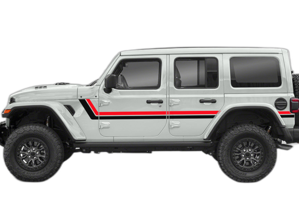 Retro style center double stripes graphics decals compatible with Wrangler JL