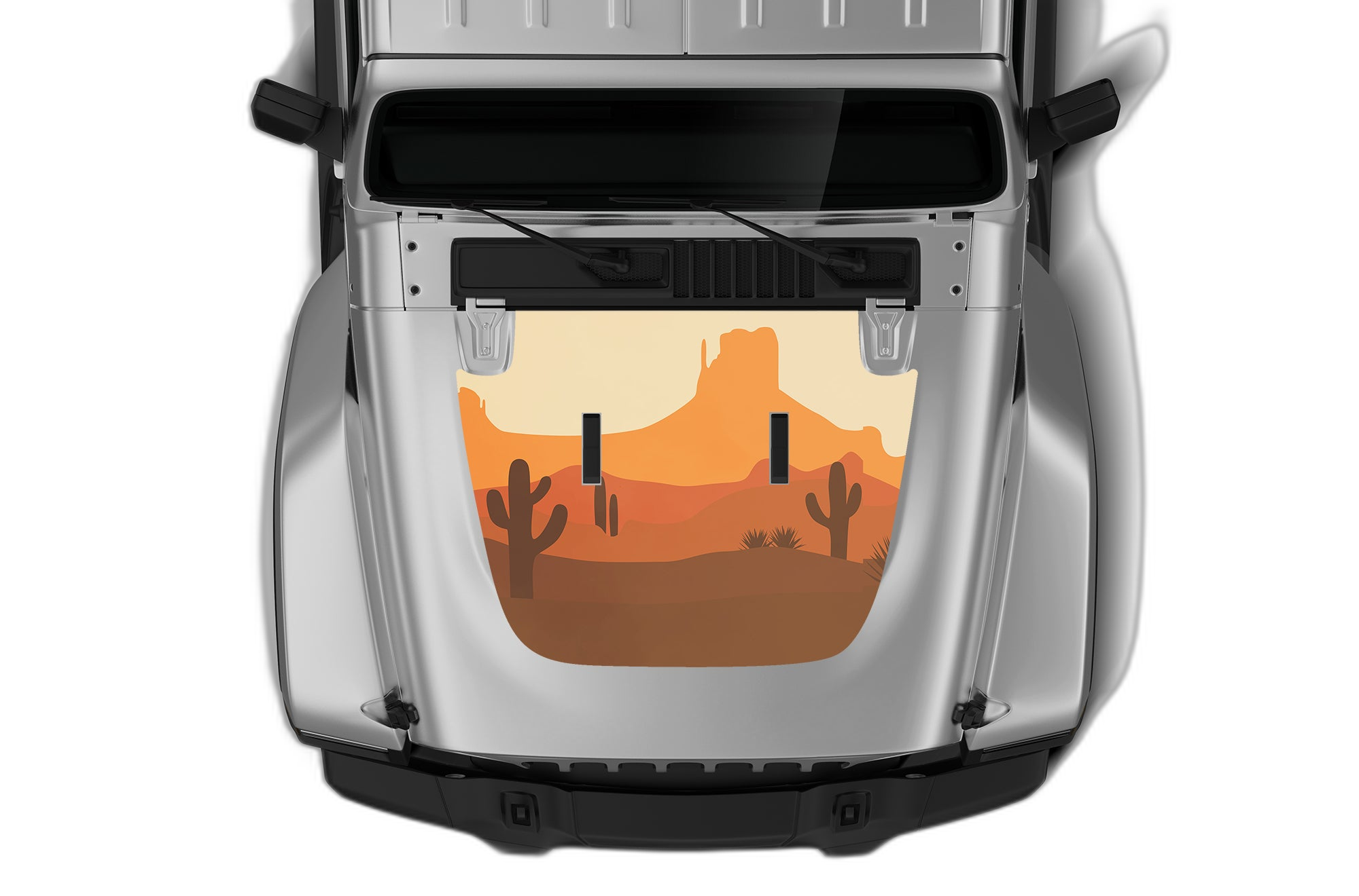 Retro style desert print hood graphics decals compatible with Jeep Gladiator JT