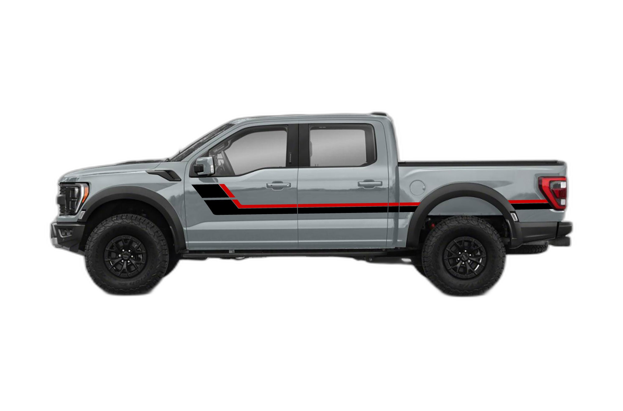 Retro style double center hash stripes decals graphics compatible with Ford F150 Raptor