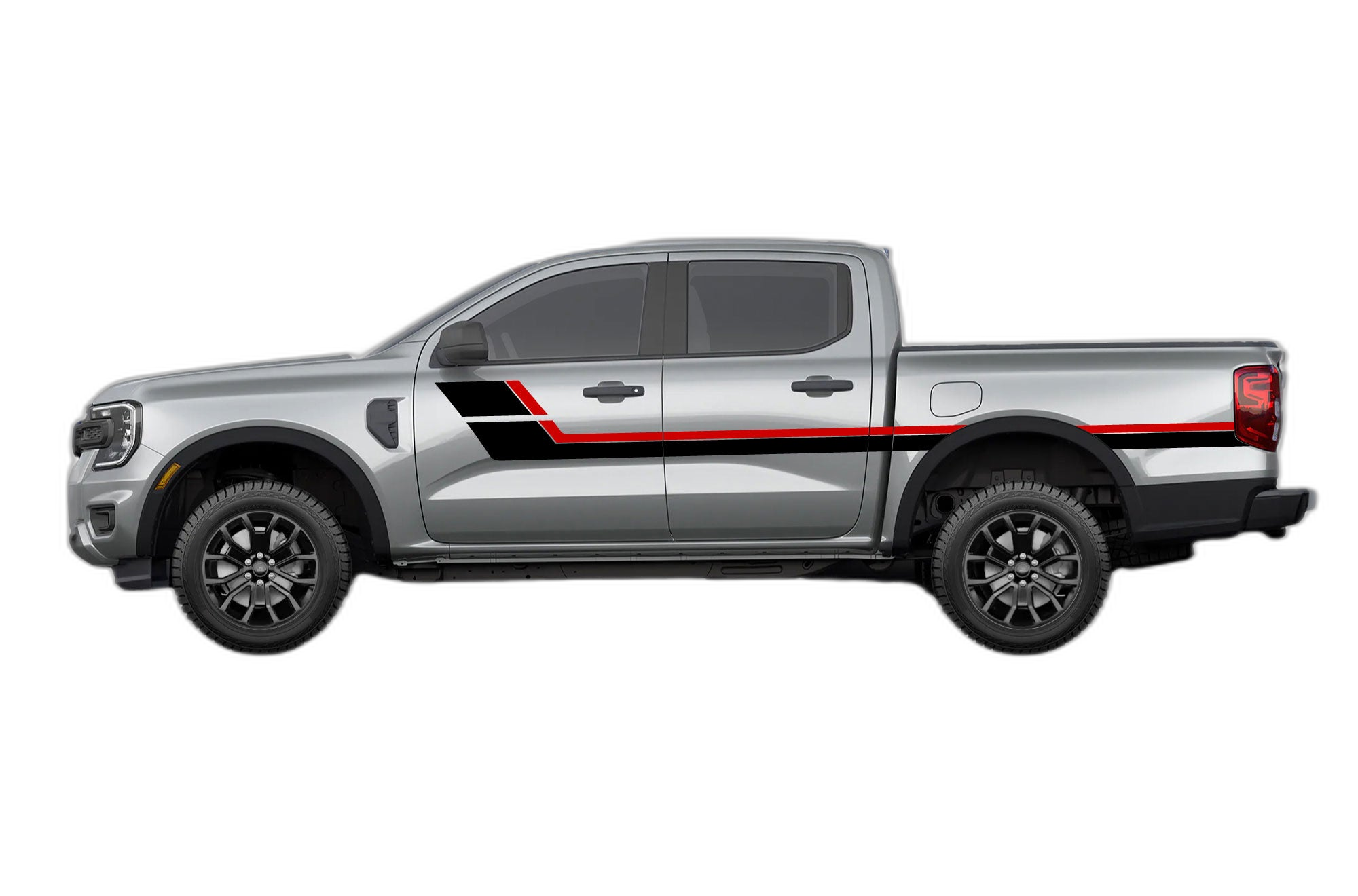 Retro Style Double Center Hash Stripes Decals and Graphics for Ford Ranger