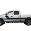 Retro style double center hash stripes graphics decals compatible with Dodge Ram 2002-2008