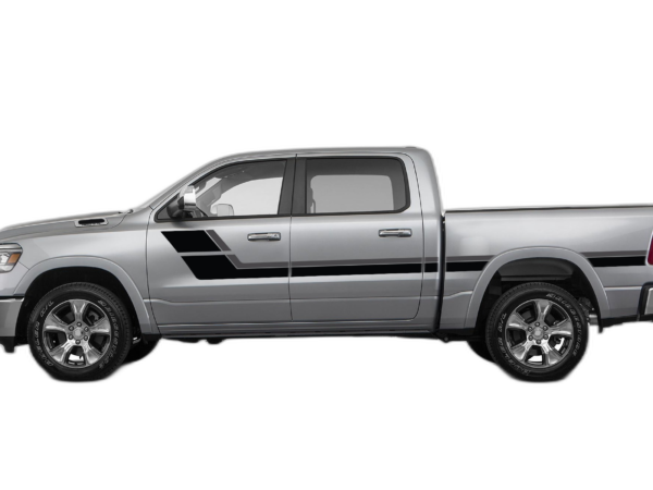 Retro Style Double Center Hash Stripes Graphics for Dodge Ram