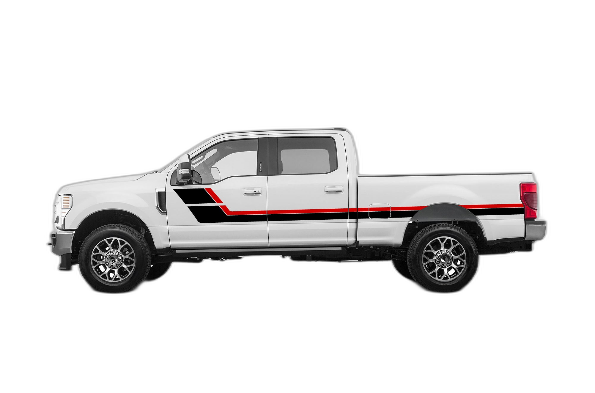 Retro Style Double Center Hash Stripes Graphics for Ford F250 2017-2022