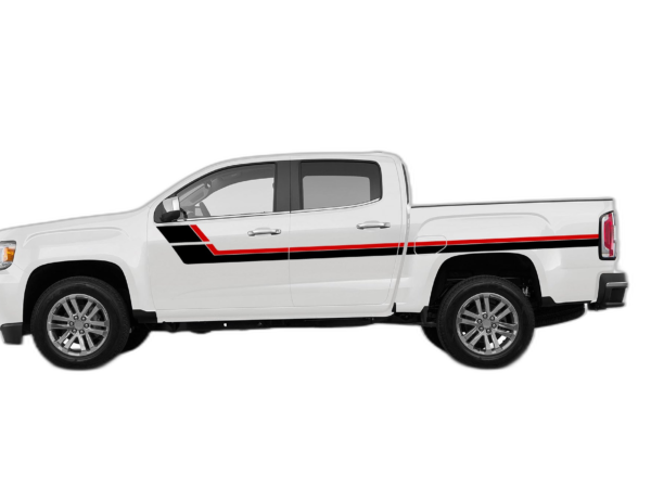Retro style double center hash stripes graphics decals compatible with GMC Canyon 2015-2022