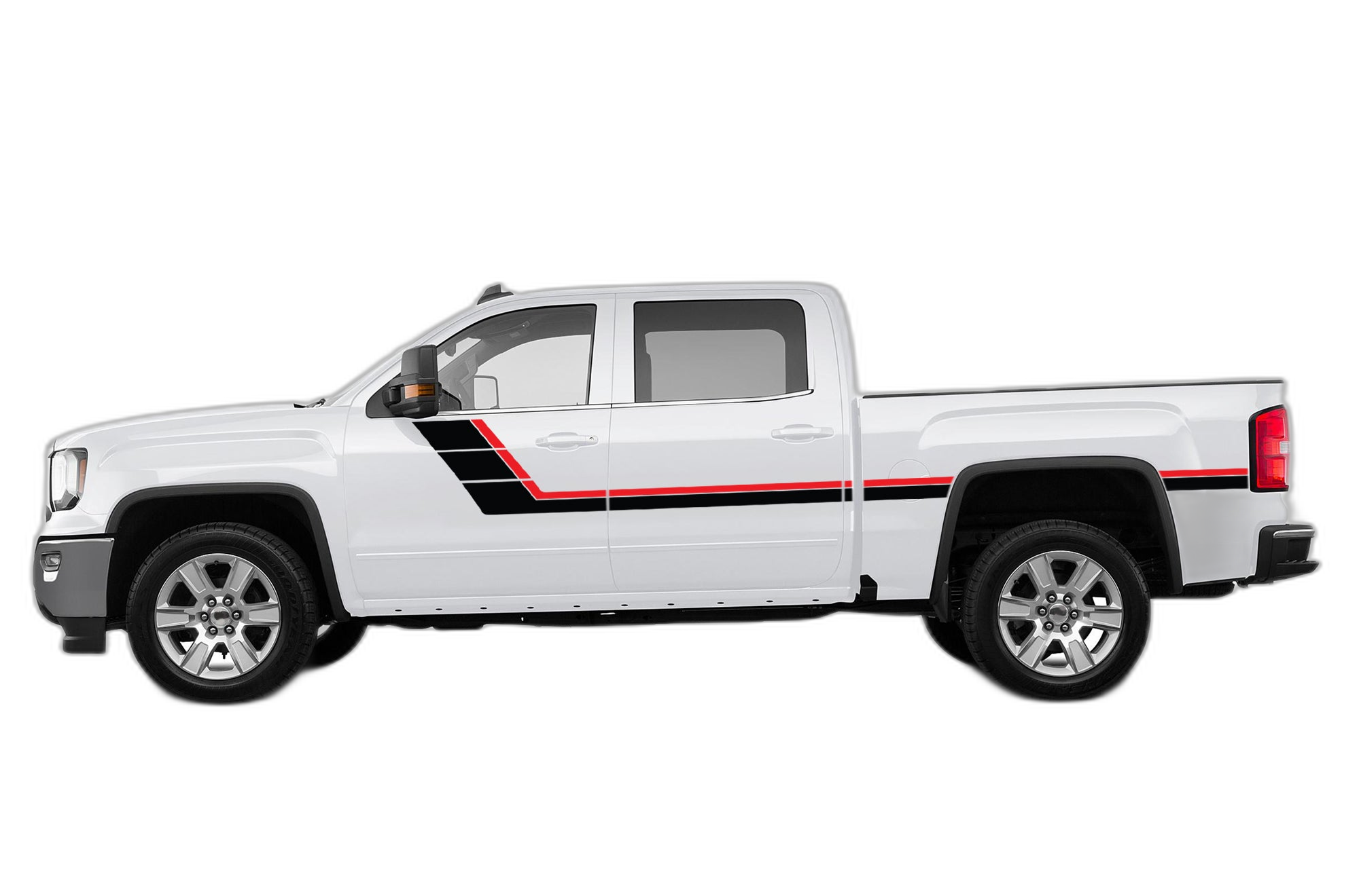 Retro Style Double Center Hash Stripes Graphics for GMC Sierra 2014-2018
