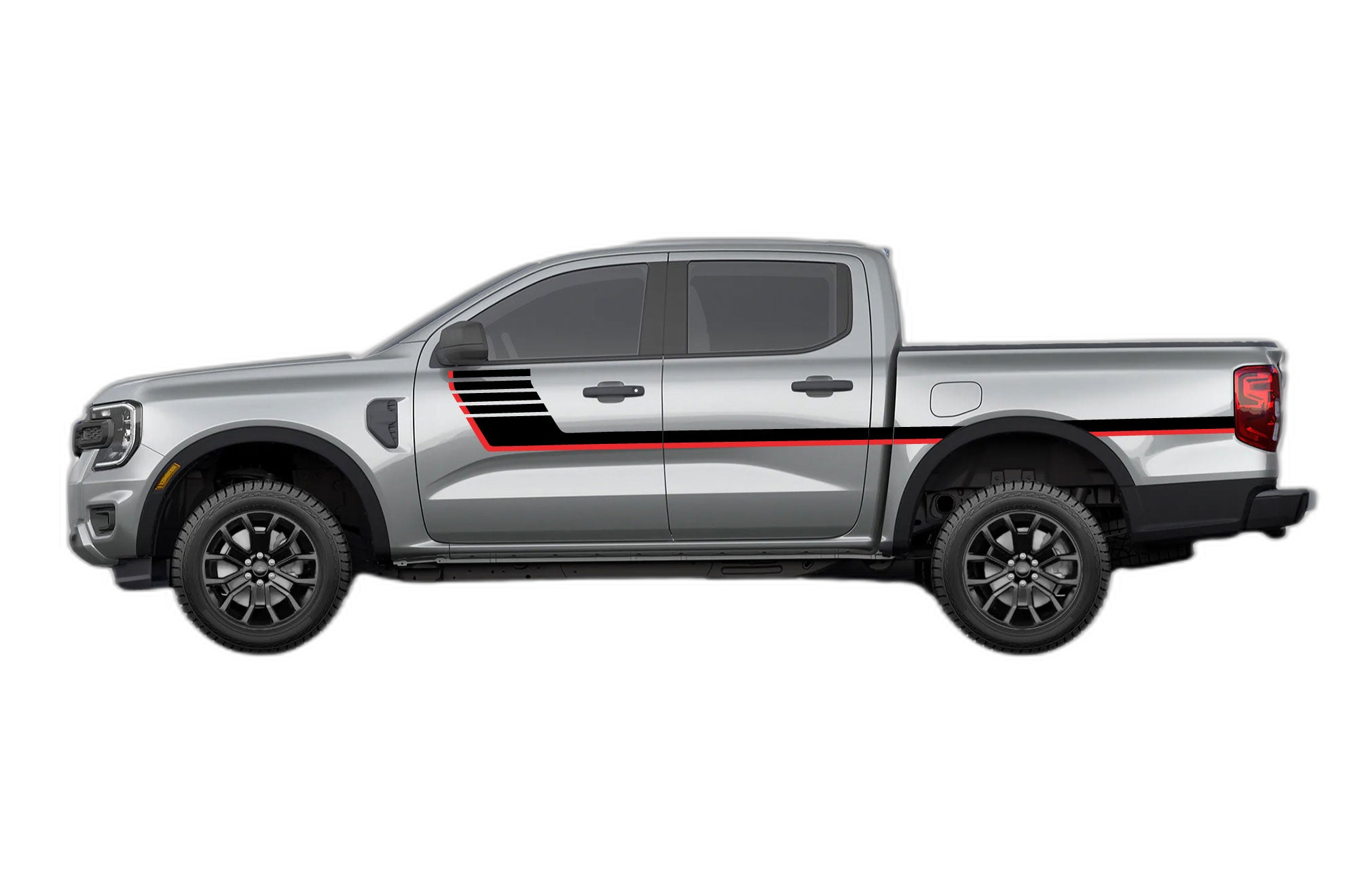 Retro-style double hash stripes decals and graphics compatible with Ford Ranger
