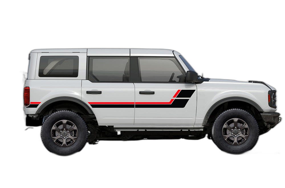 Retro Style Double Hash Stripes Graphics for Ford Bronco
