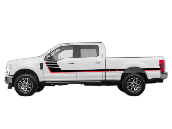 Retro-style Double Hash Stripes Graphics, for Ford F250 2017-2022
