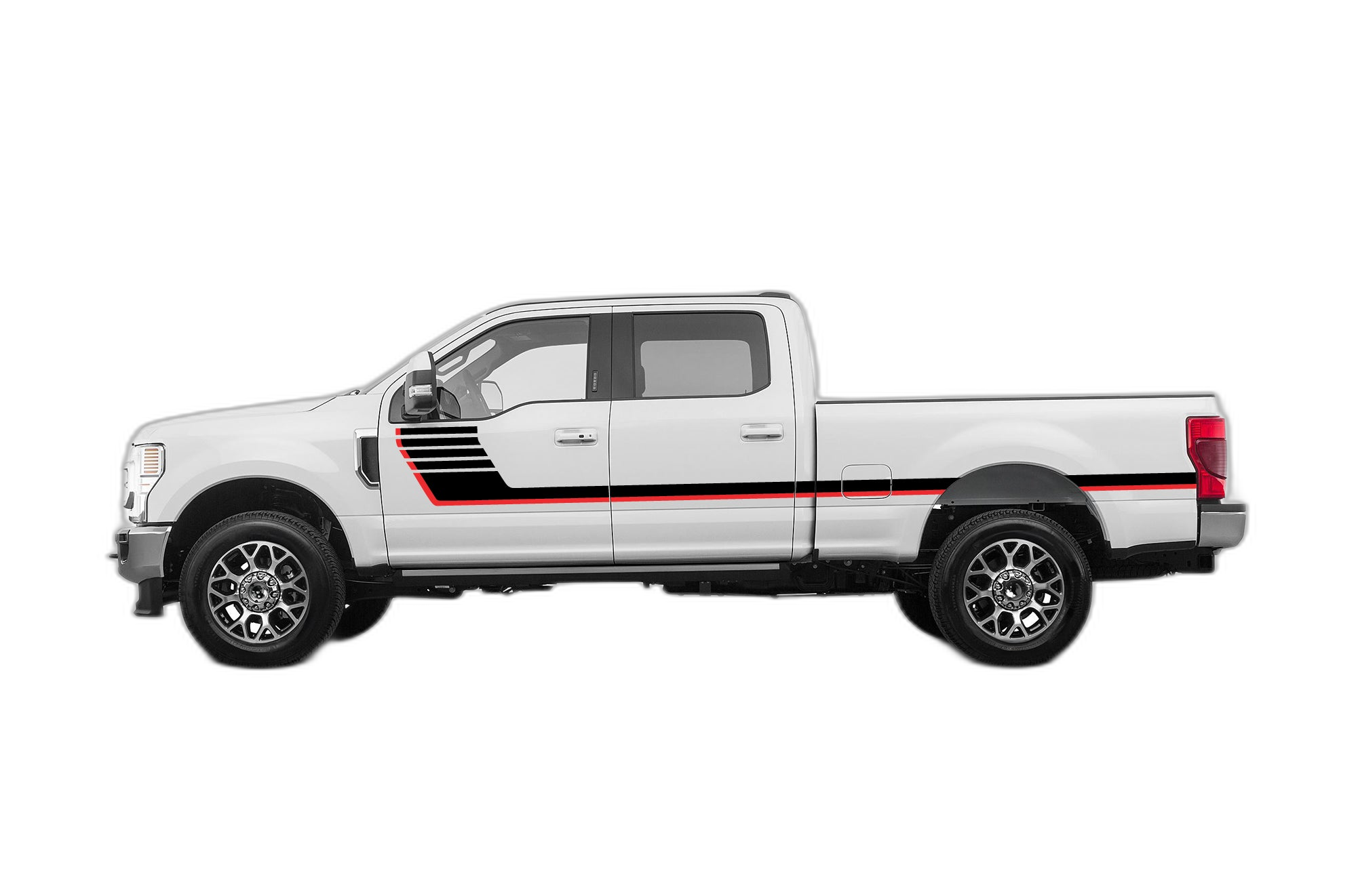 Retro-style Double Hash Stripes Graphics, for Ford F250 2017-2022