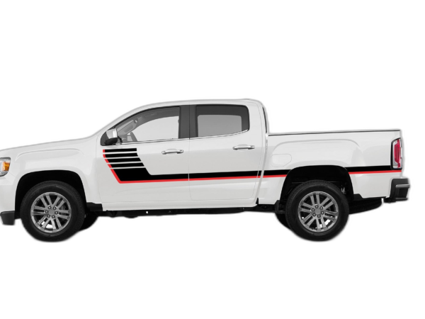 Retro-style double hash stripes graphics decals compatible with GMC Canyon 2015-2022