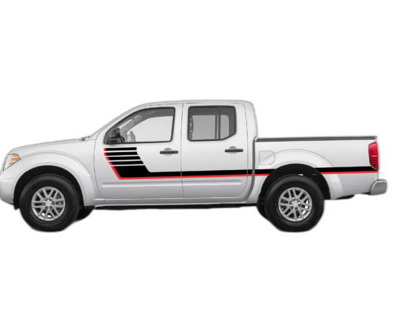 Retro-style Double Hash Stripes Graphics for Nissan Frontier 2005-2021