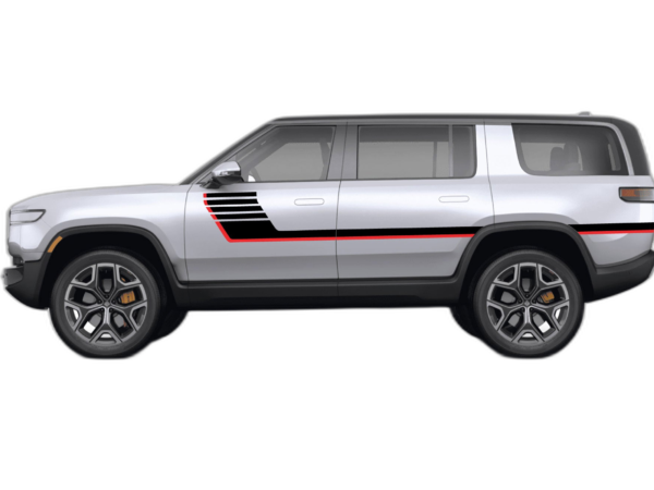 Retro-style Double Hash Stripes Graphics, for Rivian R1S