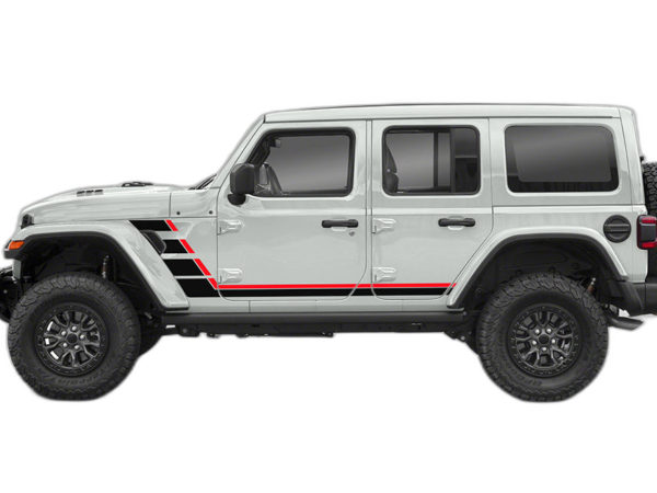 Retro style double hash stripes graphics decals compatible with Wrangler JL