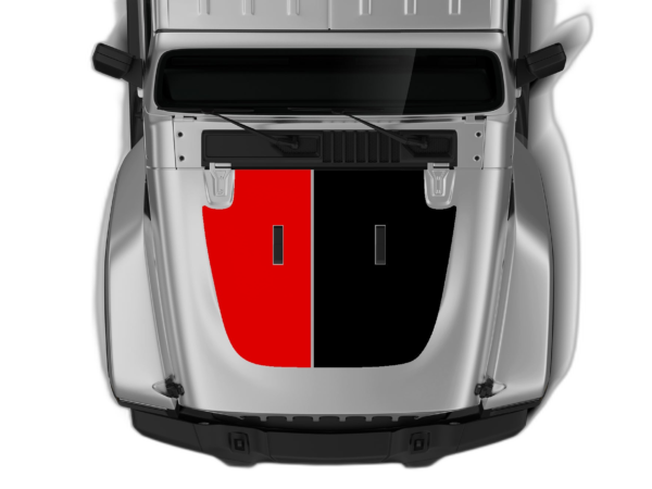 Retro style double hood graphics decals compatible with Jeep Gladiator JT