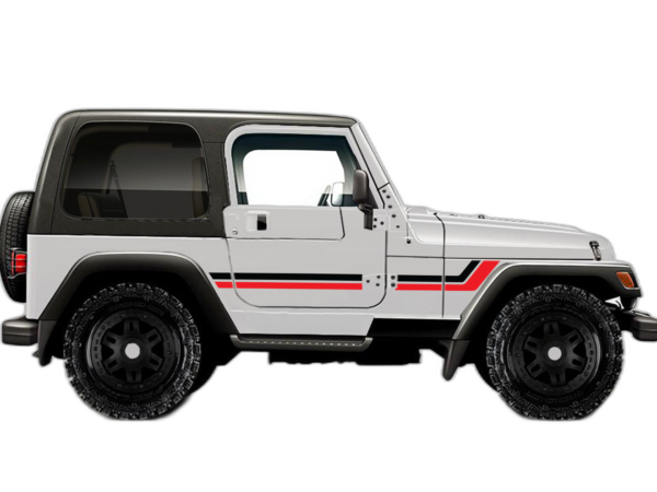 Retro style double side stripes decals graphics compatible with Jeep Wrangler TJ