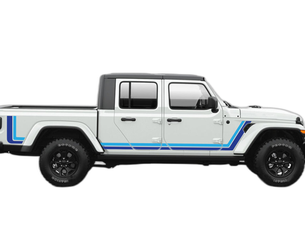 Retro style double stripes graphics decals compatible with Gladiator JT