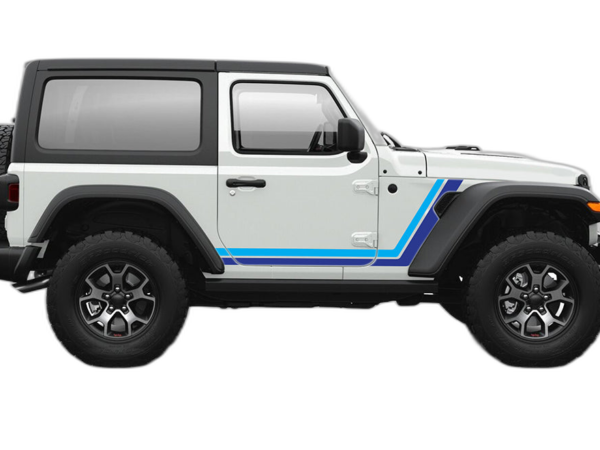 Retro style double stripes graphics decals compatible with Jeep Wrangler JL 2 doors
