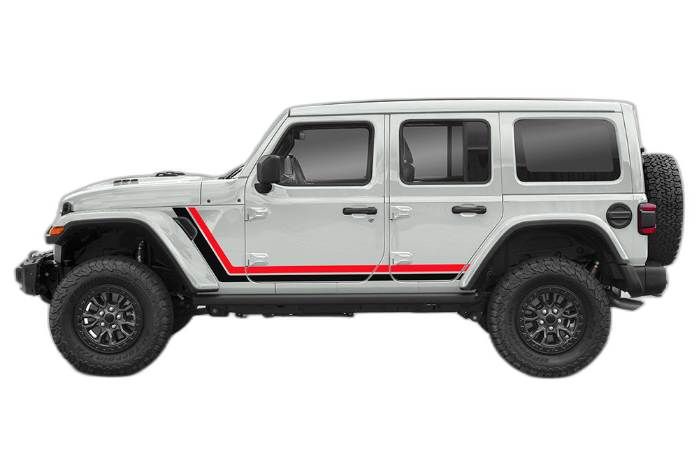 Retro Style Double Stripes Graphics for Wrangler JL