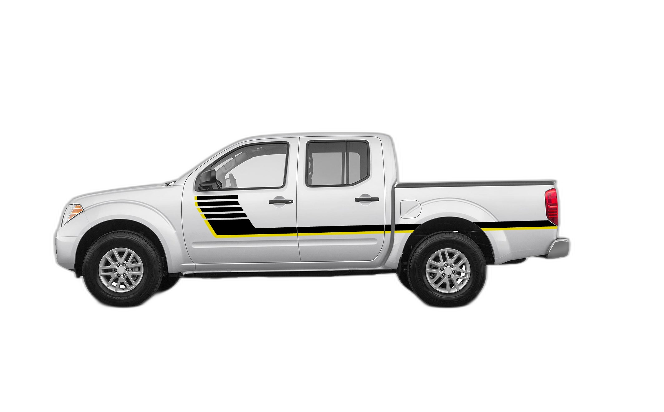 Retro-style Double Hash Stripes Graphics for Nissan Frontier 2005-2021 - Image 4