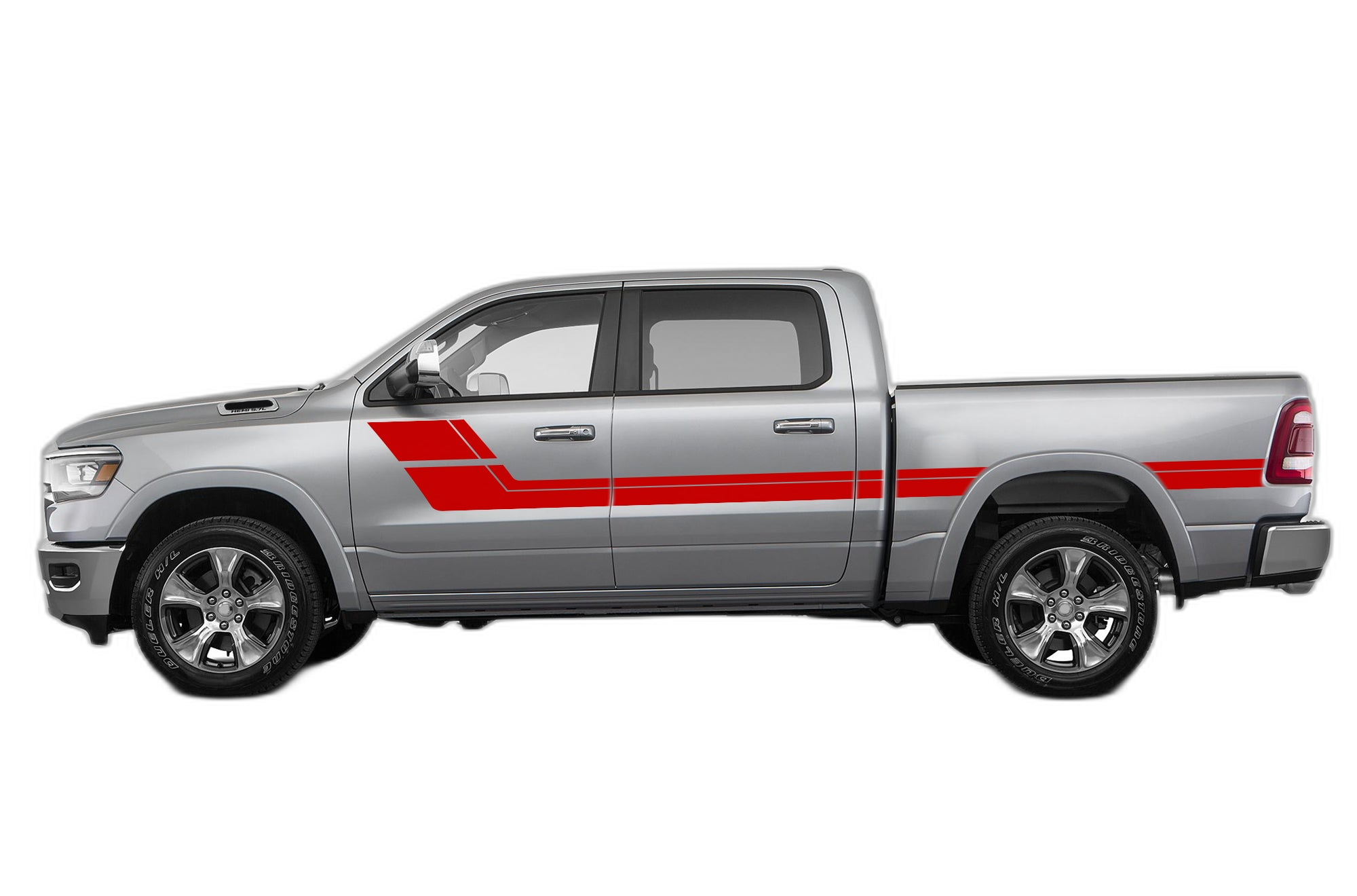 Retro Style Double Center Hash Stripes Graphics for Dodge Ram - Image 3