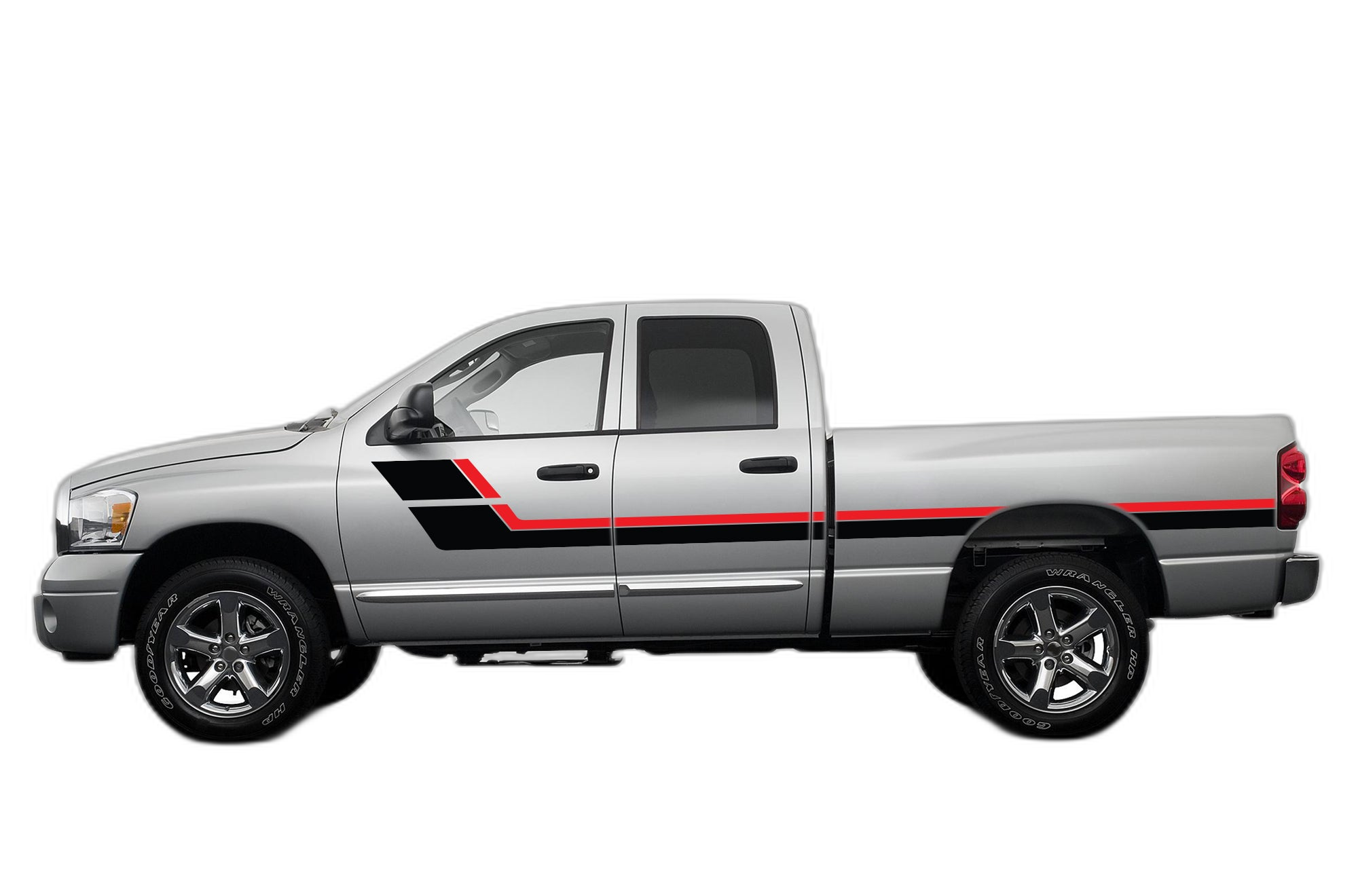 Retro style double center hash stripes graphics decals compatible with Dodge Ram 2002-2008 - Image 3