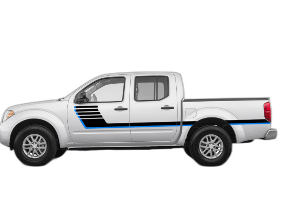 Retro-style double hash stripes graphics decals compatible with Nissan Frontier 2005-2021