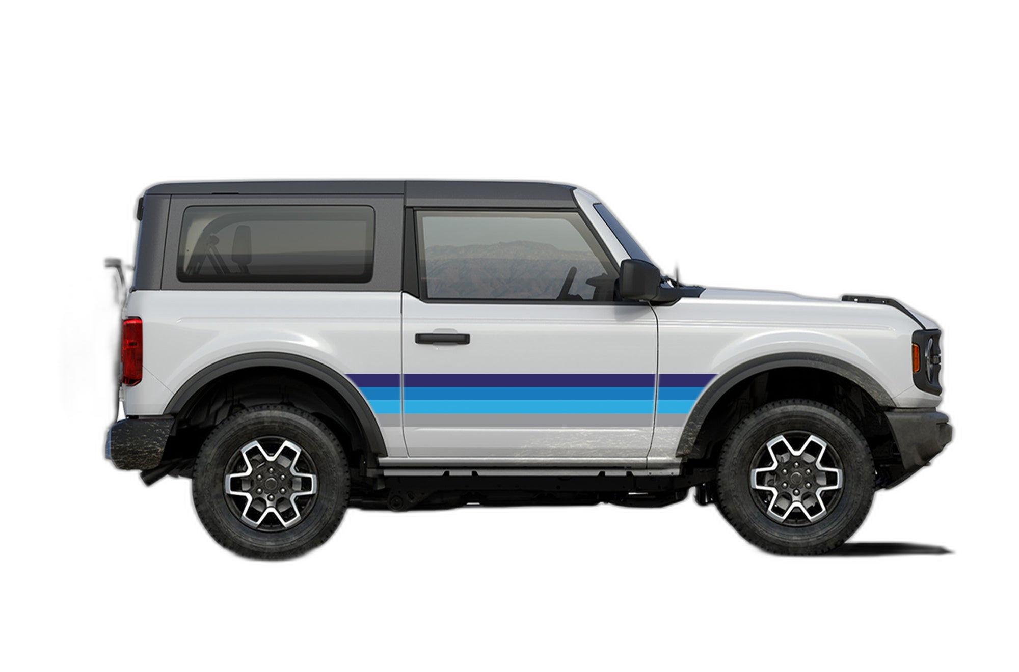 Retro themes side center decals graphics compatible with Ford Bronco 2 doors