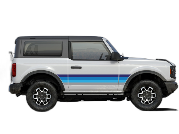 Retro Themes Side Center Decals Graphics for Ford Bronco 2 Doors