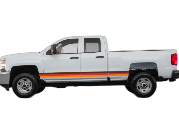 Retro Themes Side Center Decals Graphics for Chevrolet Silverado 2500HD 2015-2019