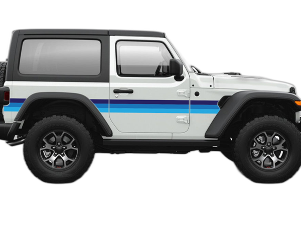 Retro Themes Side Center Graphics for Jeep Wrangler JL 2 Doors