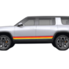 Retro themes side center graphics decals compatible with Rivian R1S