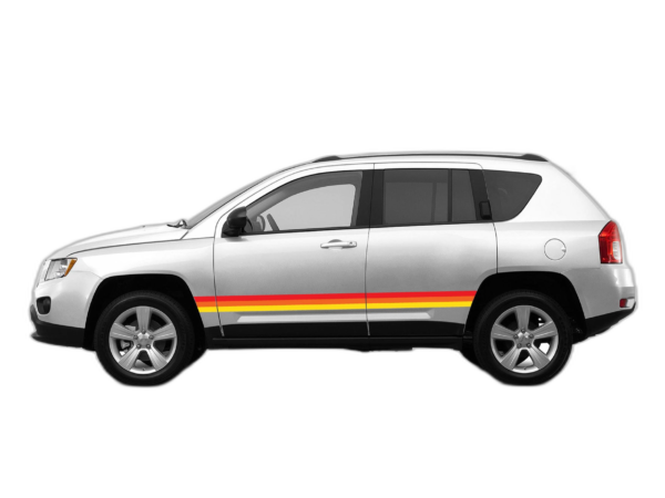 Retro themes side center graphics decals compatible with Jeep Compass 2011-2017