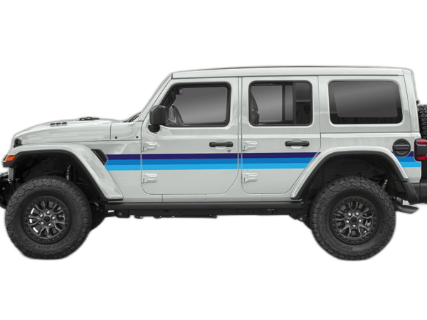 Retro themes side center graphics decals compatible with Jeep Wrangler JL