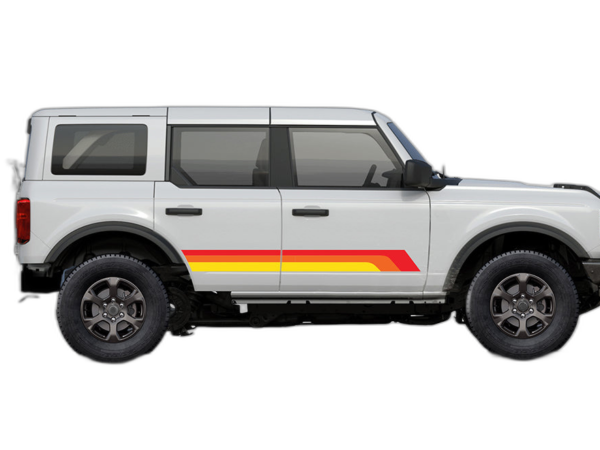 Retro tones side stripes graphics decals compatible with Ford Bronco