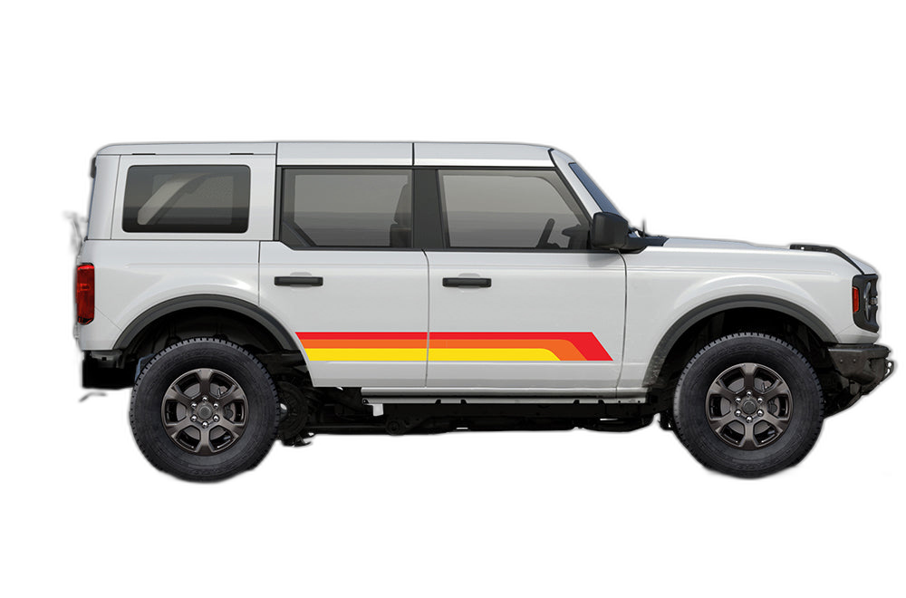 Retro Tones Side Stripes Graphics for Ford Bronco
