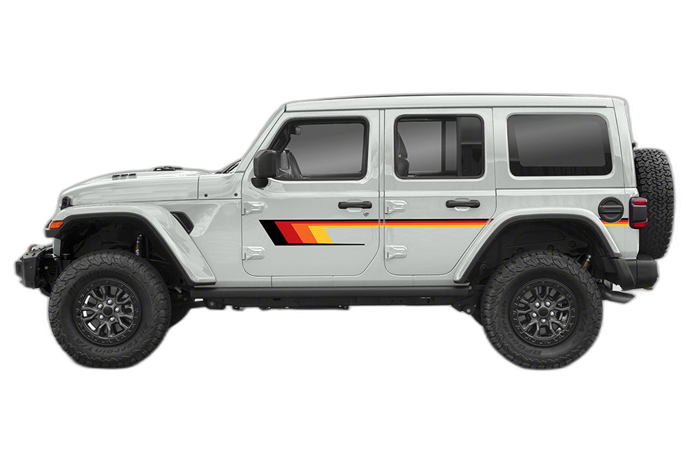 Retro series side graphics decals compatible with Jeep Wrangler JL - Image 2