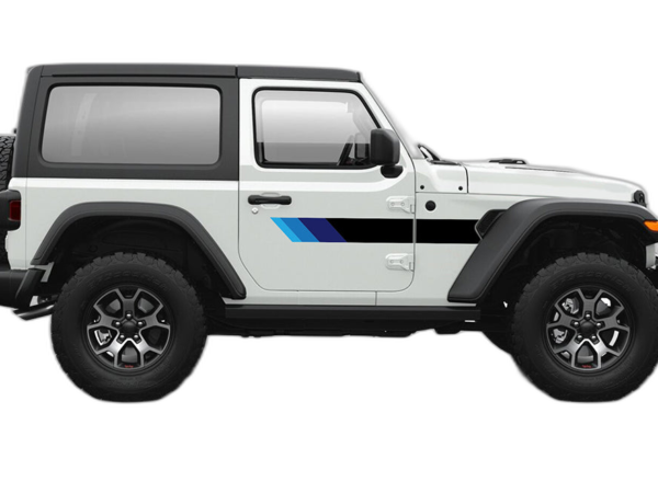 Retro speed stripes graphics decals compatible with Jeep Wrangler JL 2 doors