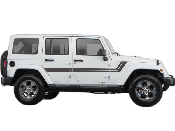 Retro style center double stripes graphics decals compatible with Jeep Wrangler JK