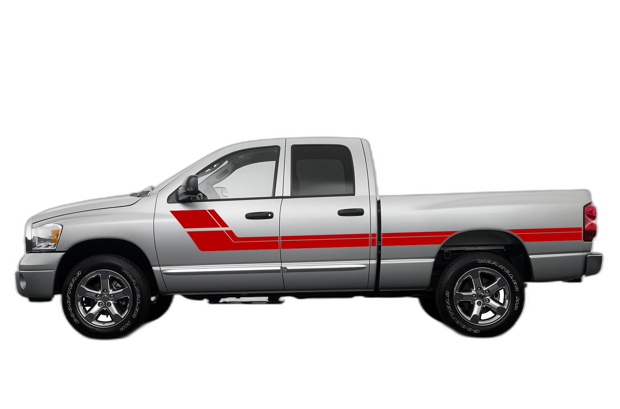 Retro style double center hash stripes graphics decals compatible with Dodge Ram 2002-2008 - Image 4