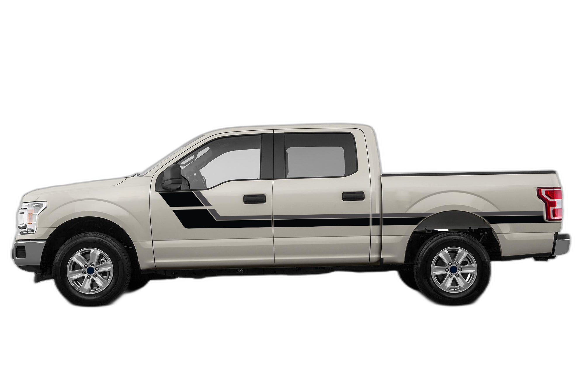 Retro Style Double Center Hash Stripes Decals Graphics for Ford F150 2015-2020 - Image 2