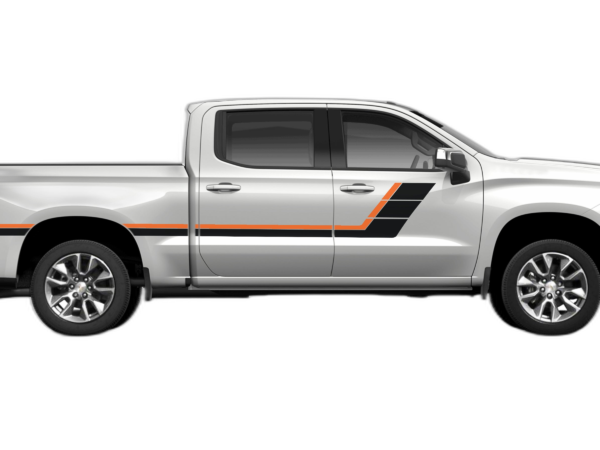 Retro style double center hash stripes graphics decals compatible with Chevrolet Silverado