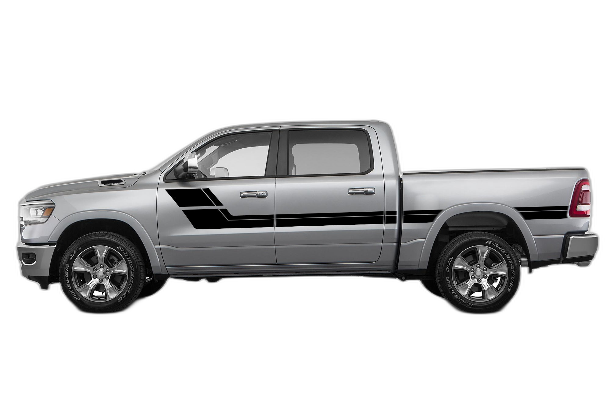 Retro style double center hash stripes graphics decals compatible with Dodge Ram - Image 4