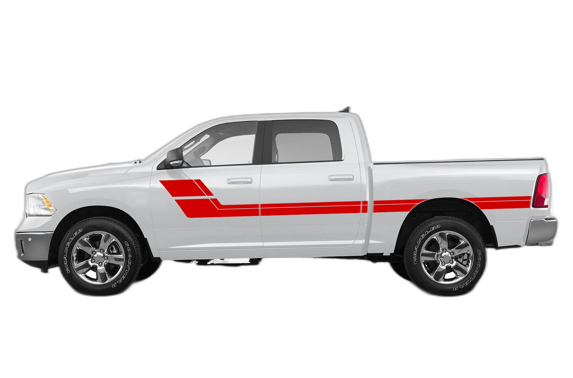 Retro style double center hash stripes graphics decals compatible with Dodge Ram 2009-2018 - Image 2