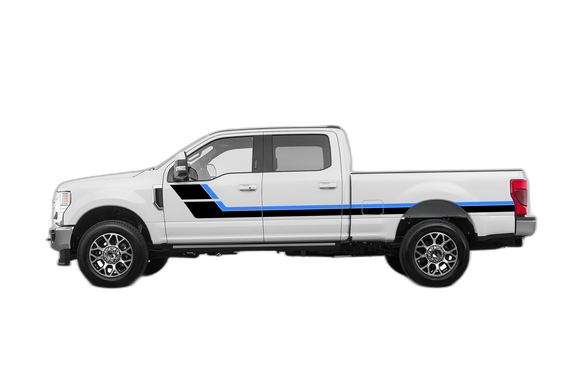 Retro Style Double Center Hash Stripes Graphics for Ford F250 2017-2022 - Image 2