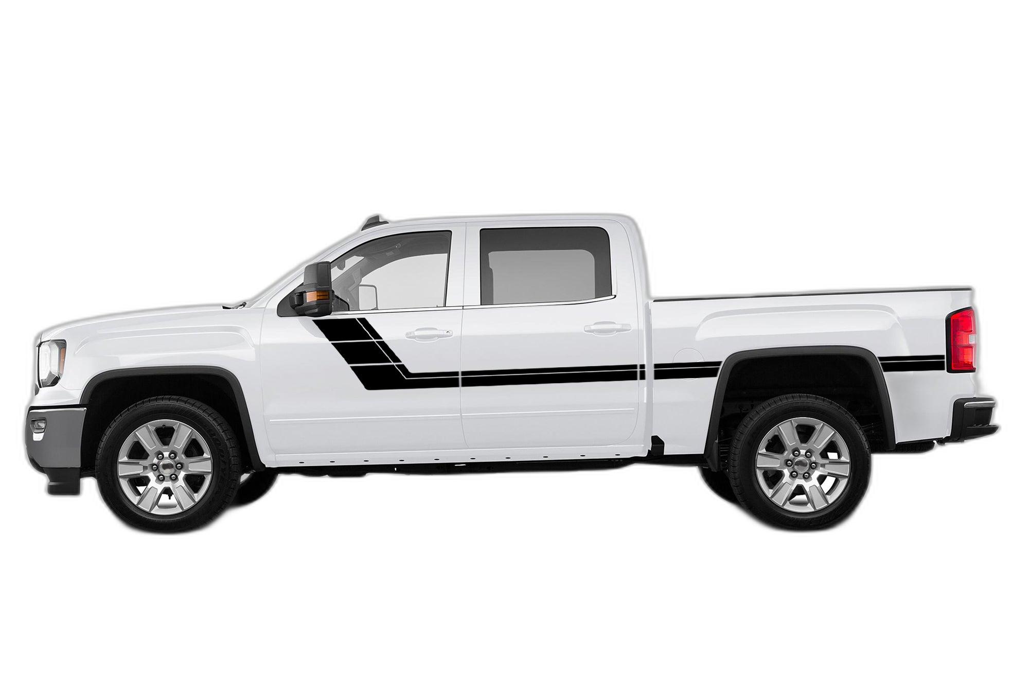 Retro Style Double Center Hash Stripes Graphics for GMC Sierra 2014-2018 - Image 2