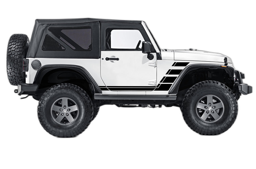 Retro Style Double Hash Stripes Graphics for Jeep Wrangler JK 2 Doors - Image 4
