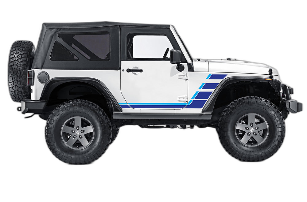 Retro Style Double Hash Stripes Graphics for Jeep Wrangler JK 2 Doors - Image 5