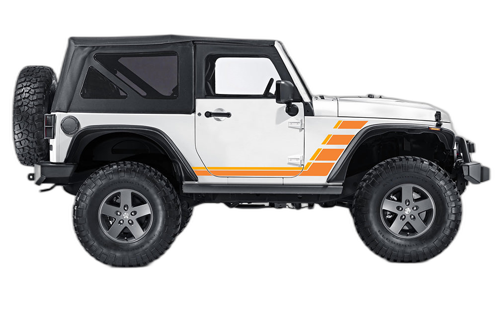Retro Style Double Hash Stripes Graphics for Jeep Wrangler JK 2 Doors - Image 6